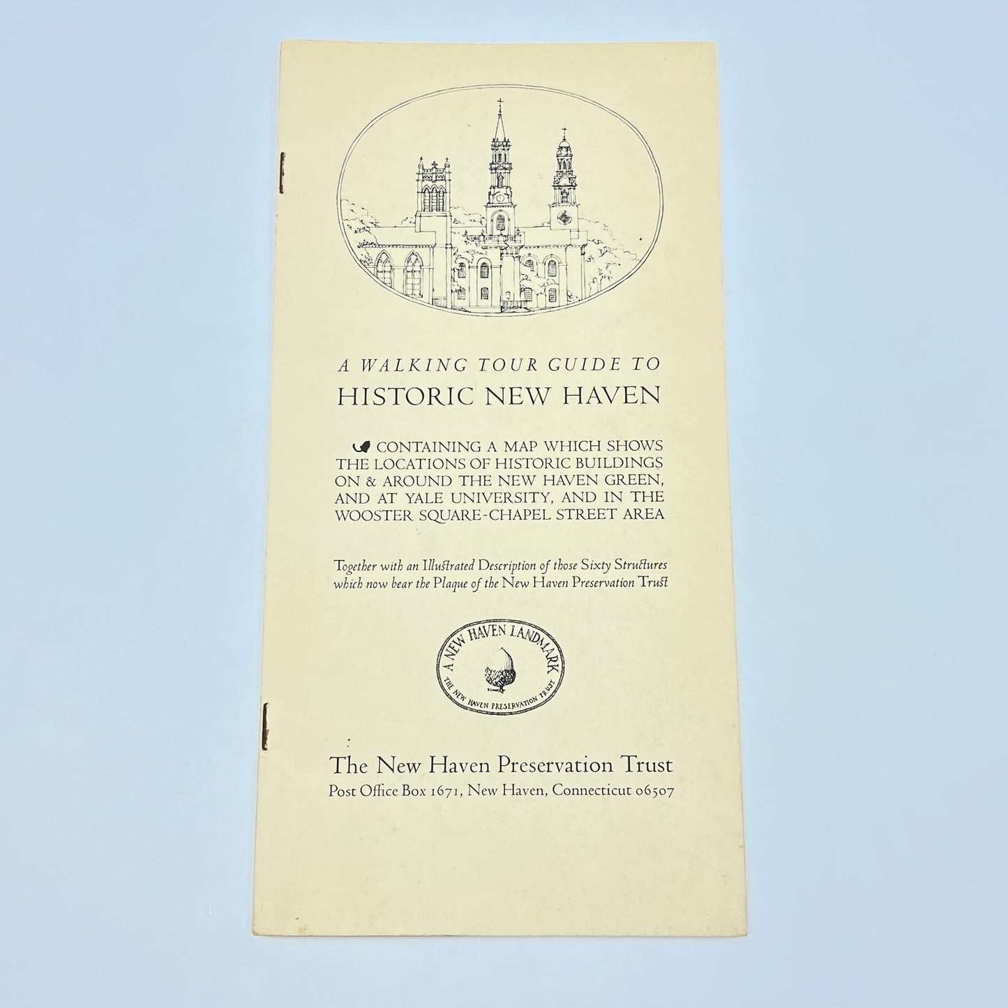 1970s A Walking Tour Guide to Historic New Haven Tourist Booklet & Map L4-6