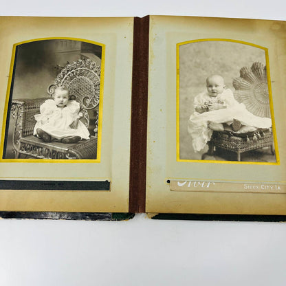 1880s Victorian Photo Album Filled With Photos of Infants Babies 8.5 x 6.5” TD2