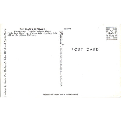 The Alaska Highway Northwestern Canada Yukon Alaska Original Postcard P2-6
