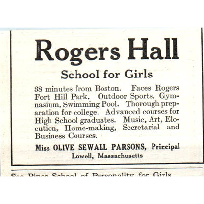 The Garland School of Homemaking Margaret J. Stannard Boston MA - 1921 Ad TJ7-S7