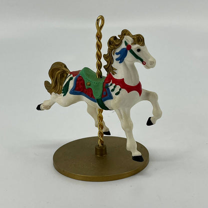 Carousel Horse SNOW #1 Collector's 1989 Hallmark Christmas Ornament IN BOX TB4