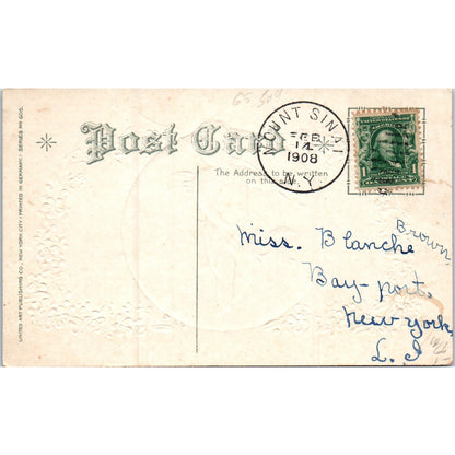 Valentines Cupid Cherub a Token of Love 1908 Original Postcard P2-4