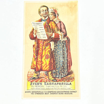 1880s Victorian Trade Card Ayer's Sarsaparilla Quackery J.C. Ayer Lowell MA AC2