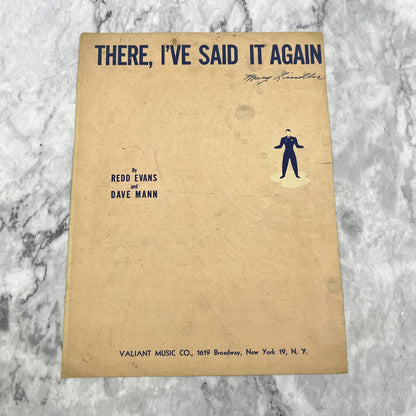 There, I've Said it Again Redd Evans Dave Mann 1941 Sheet Music TK2-SM