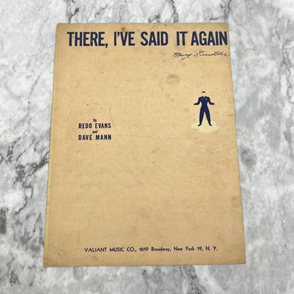 There, I've Said it Again Redd Evans Dave Mann 1941 Sheet Music V37-5