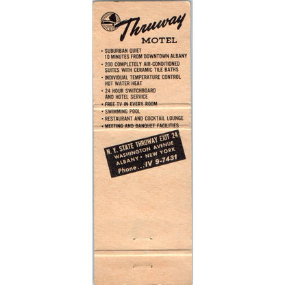 Thruway Motel Guard Room Albany NY Advertising Matchbook Cover SA1-M8