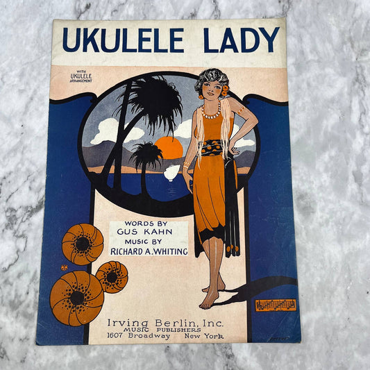 1925 Sheet Music Ukulele Lady Richard A. Whiting Irving Berlin TH5
