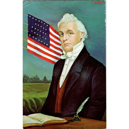 James Buchanan Portrait Morris Katz 1960s Original Postcard TK1-21