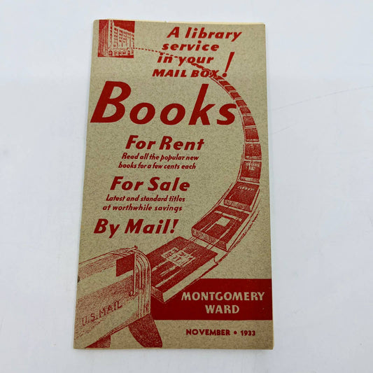 1933 Montgomery Ward Book Rental Service Catalog and Order Form SA7