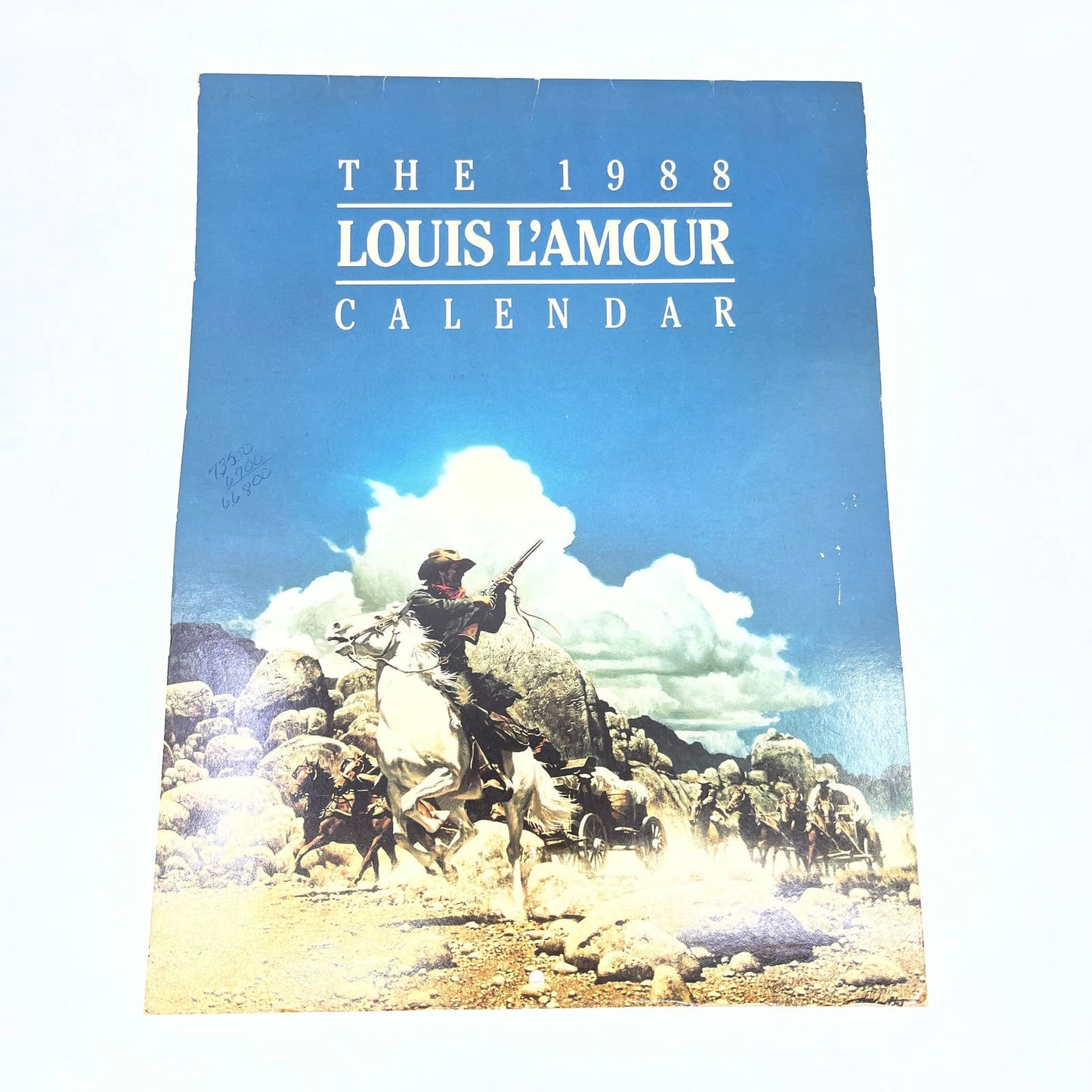 1988 Louis L'amour's Calendar - Book Art Cowboys Wild West Western Cover TF5-2