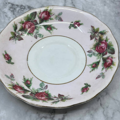 Colclough Bone China SAUCER Flowers England Roses pink & white TA7