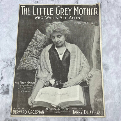 1915 VINTAGE SHEET MUSIC The Little Grey Mother Who Waits All Alone WWI Song TJ4