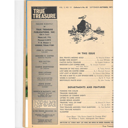 Long John Lathams Lost Treasure Magazine Lost Mines, Buried, Sunken Oct 1971 MB1