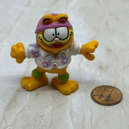 Vintage Garfield 1981 Purple Helmet Floral Shirt Plastic Figure 2” SC8