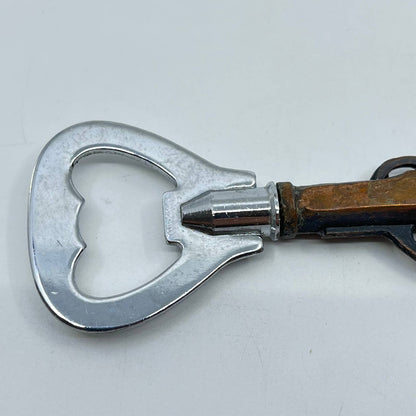 Vintage Shotgun Rifle Musket Handle Beer Bottle Opener Copper & Chrome Japan SD3