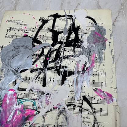 Original Mixed Media Abstract Art Painting 10x13” Vivid Notes Signed #8