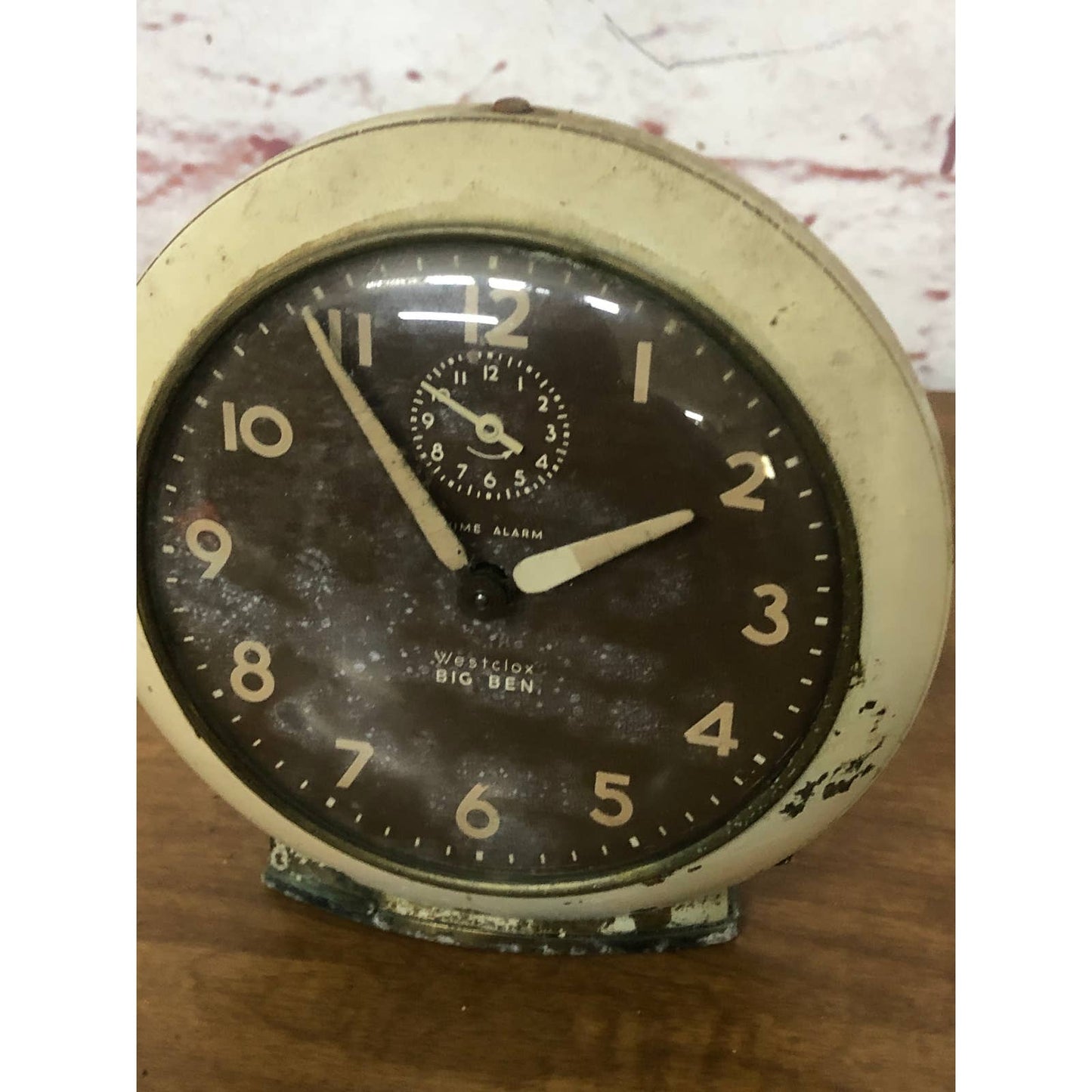 Vintage Brown Cream Westclox USA Big Ben Alarm Clock La Salle IL Untested