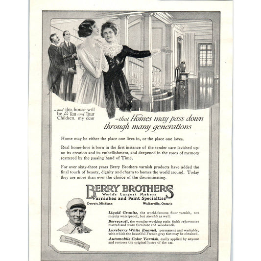 Berry Brothers Varnishes and Paint Specialties Detroit - 1921 Original Ad TJ7-L