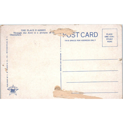 The Place D'Armes Fort Ticonderoga NY Original Postcard TK1-P1