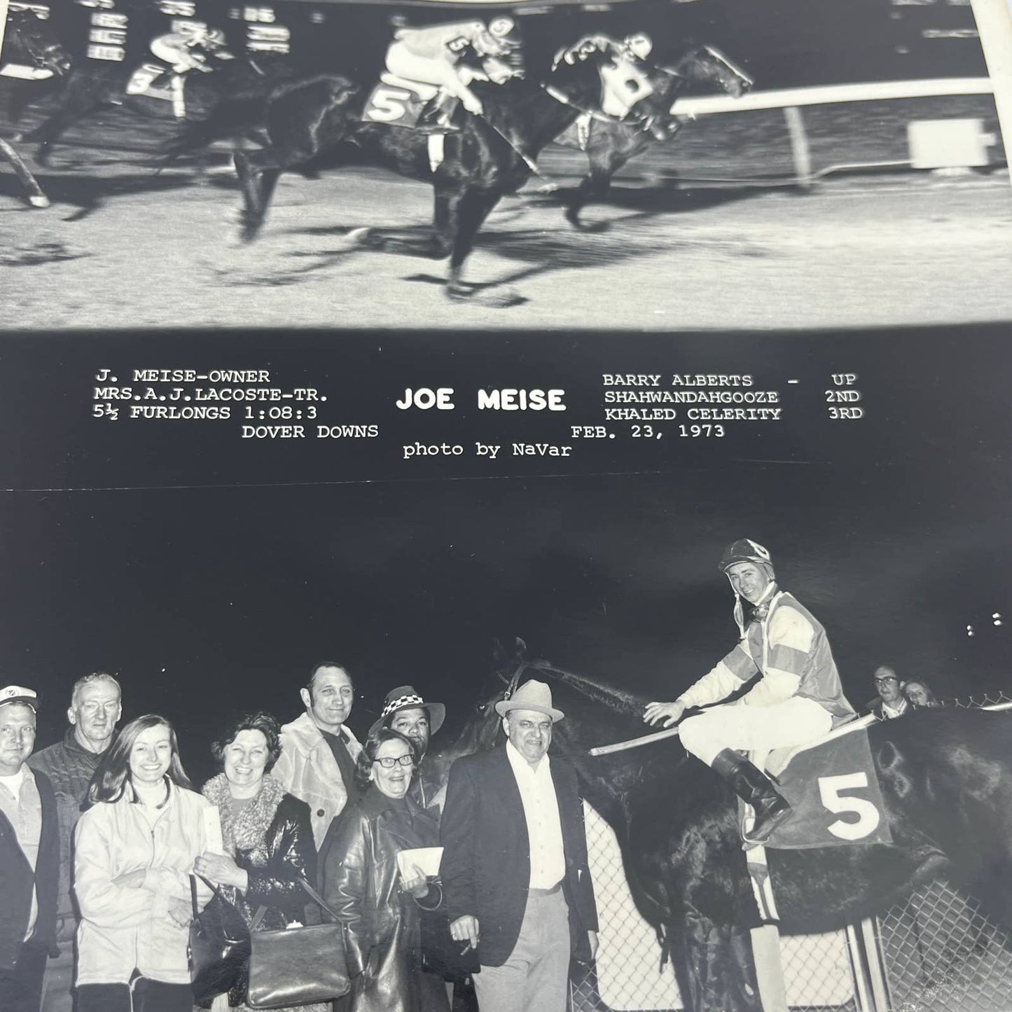 1970s Original Horse Race Winner Photo "Joe Miese" w Racing Forms & Ephemera AC5