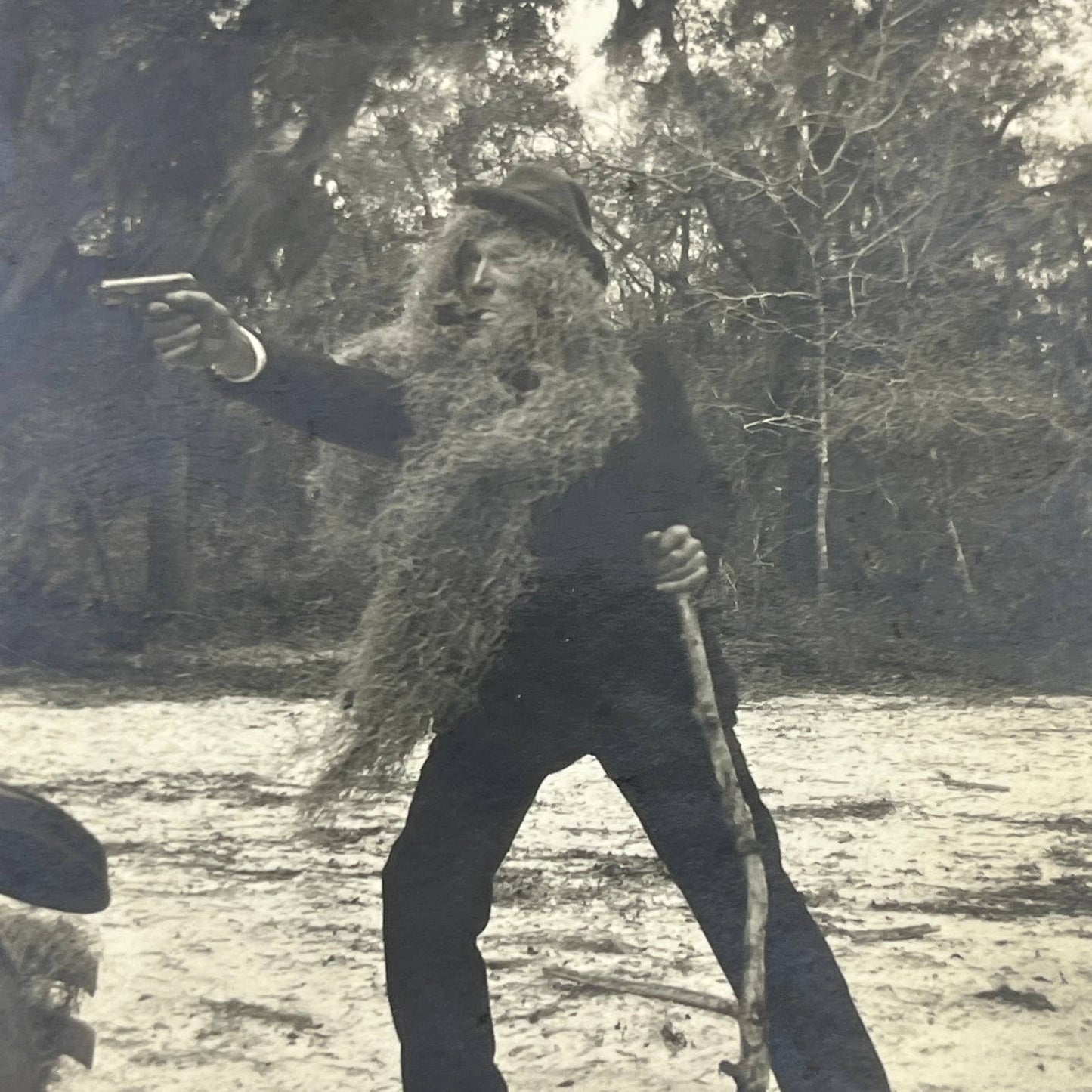 Antique Halloween Photo Man Dressed as Bootlegger Mountain Man Set of 2 AC2