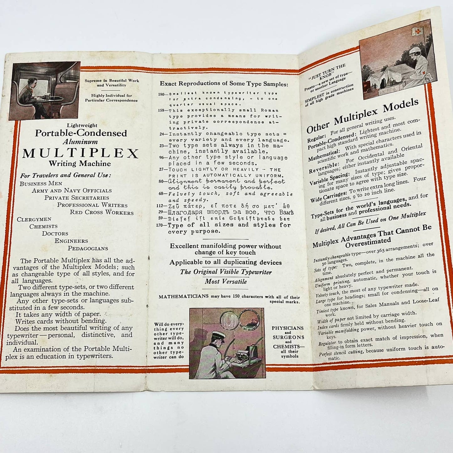 1917 Hammond Multiplex Portable Condensed Typewriter Brochure SD3