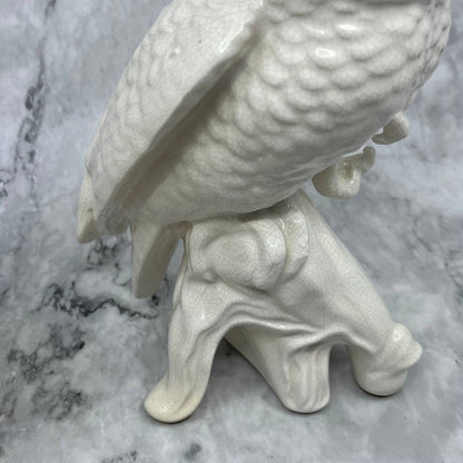 Set of 2 MCM Large White Porcelain Cockatoo Statue Blanch De Chine Style 11” TJ9