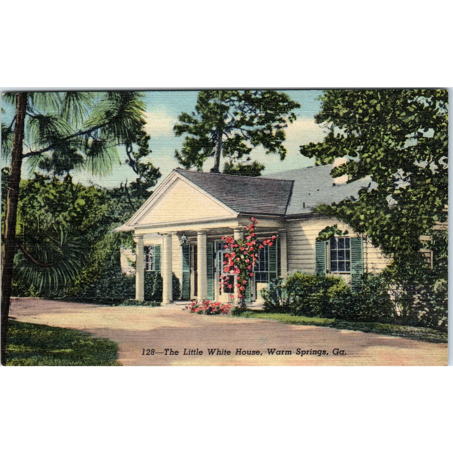 The Little White House Warm Springs Georgia Original Postcard P3-3