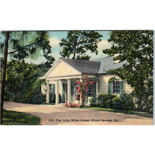 The Little White House Warm Springs Georgia Original Postcard P3-3
