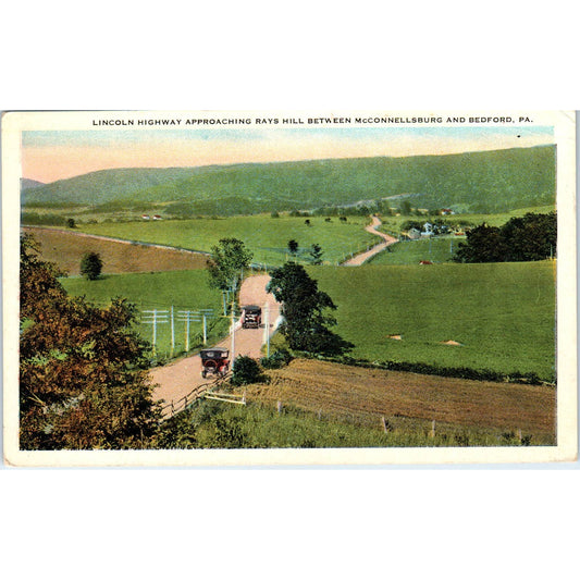 Antique Postcard Lincoln Hwy Rays Hill Between McConnellsburg & Bedford TD9-P1
