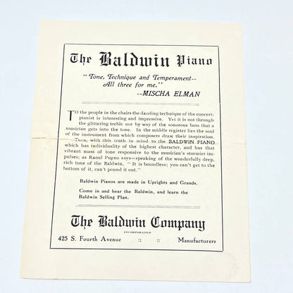 1910 Masonic Theatre Louisville Mischa Elman Violinist Concert Program AB9