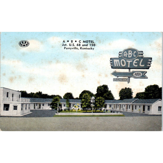 ABC Motel Perryville Kentucky AAA Original Postcard TK1-P1