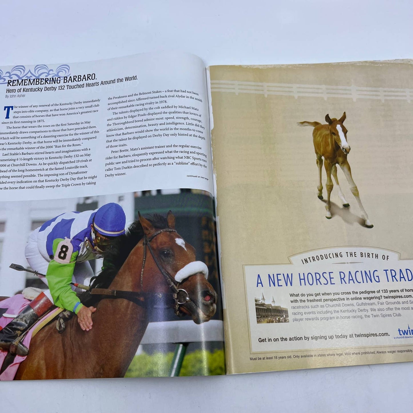 Kentucky Derby Official Program 133rd Saturday May 5, 2007 Churchill Downs TH7