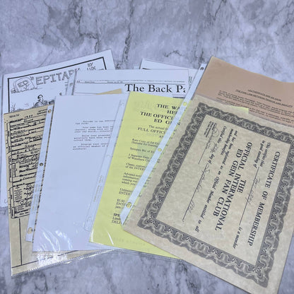 Vintage Ed Gein Fan Club Ephemera Collection FL5