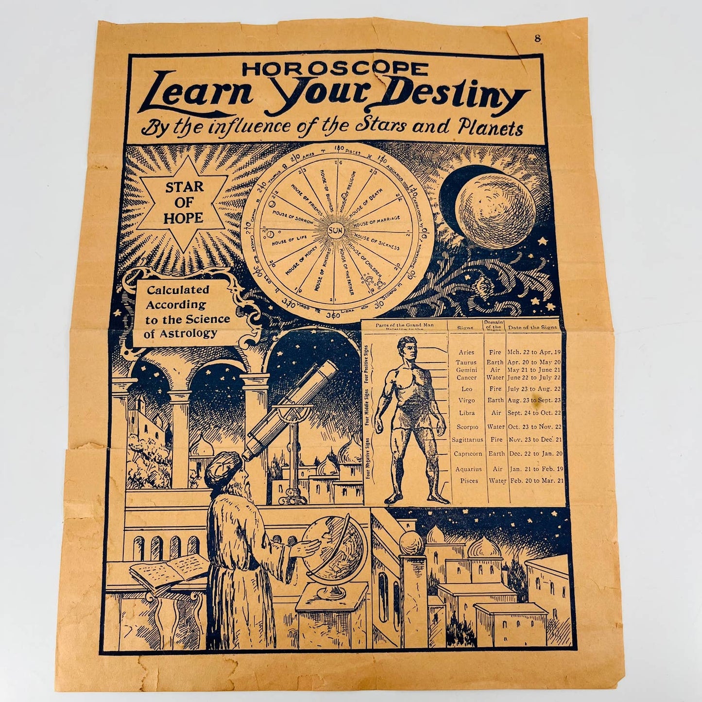 1920s Astrology Pamphlet LEARN YOUR HOROSCOPE Scorpio Zodiac Sign C10