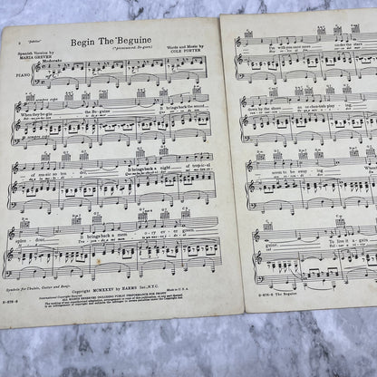 Begin The Beguine • Cole Porter • Vintage  1935 Sheet Music V38