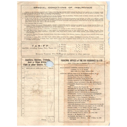 1930 The Sea Insurance Company Letterhead Document for R.P. Pollard AD8