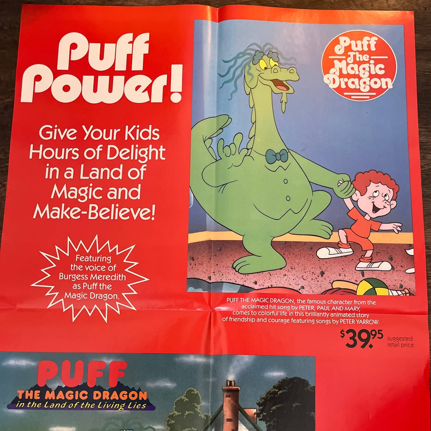 RARE 1985 Poster DANCE Puff the Magazine c Dragon on Home Video 24x36" FL3