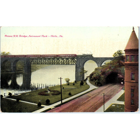 Antique Postcard Pennsylvania RR Bridge Fairmount Park Philadelphia PA TD9-P1