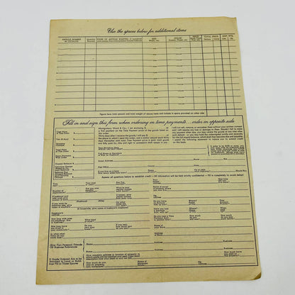 1940s WWII Era Montgomery Wards Order Blank Form - War Ration Stamp Option D3