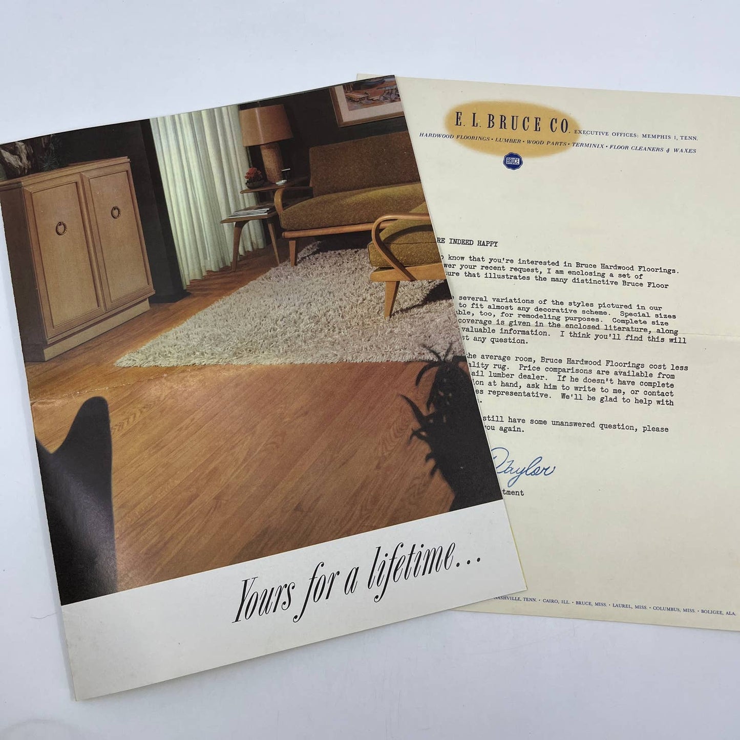 1950s Bruce Hardwood Floors Advertising Catalog Brochure & Letterhead AC8