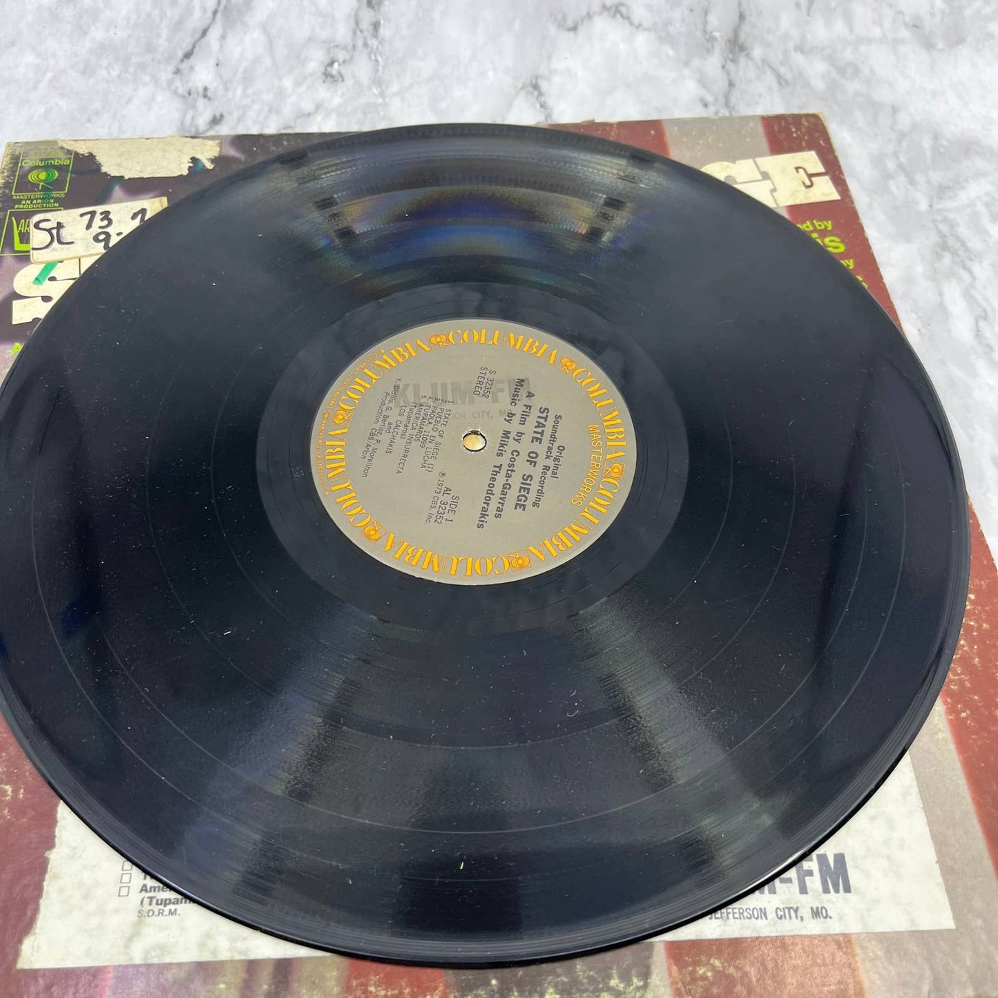 State of Siege Soundtrack LP Record Mikis Theodorakis PROMO KLUM-FM TJ4