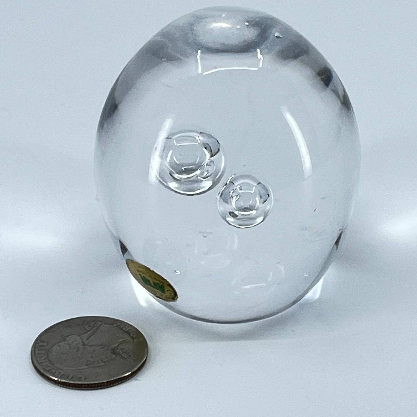 Vintage Tyrone Crystal Paperweight Ireland 2.5” Egg Shape TE3