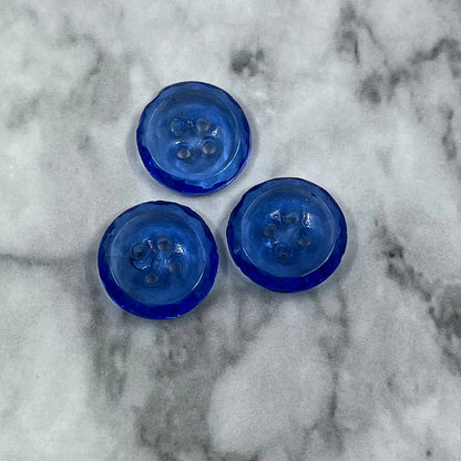 VTG Lot of 3 Cobalt Blue Glass Buttons SE8