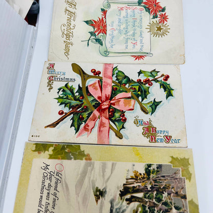 Antique 1900-30 Huge 22pc Christmas Post Card Lot Embossed Gilt Dresden TD1-2