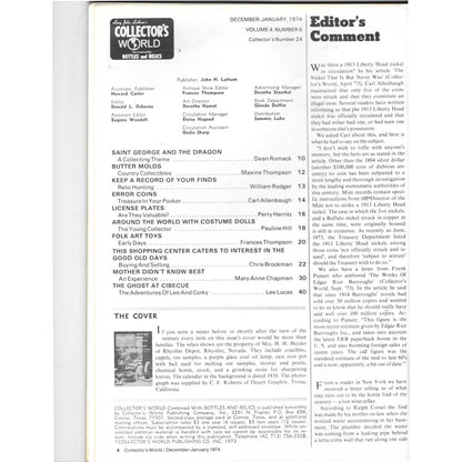 Long John Latham's Collector's World Bottles and Relics Magazine Jan 1974 M5