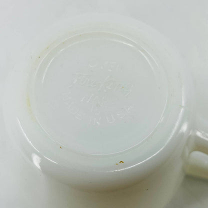 1950s MCM Fire King Fleurette Vintage Milk White Glass Creamer TC9