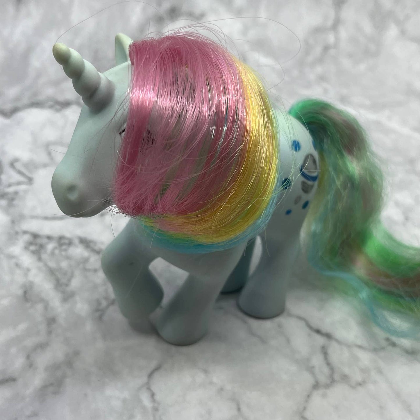 1983 MY LITTLE PONY G1 Moonstone Rainbow Ponies Blue Unicorn MLP TE2