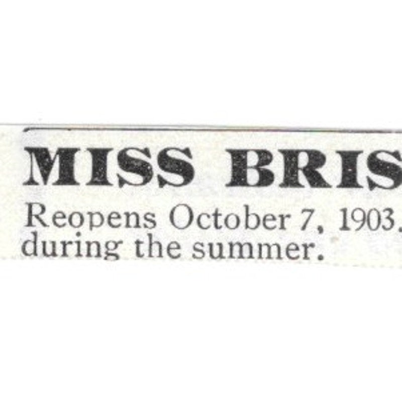 Miss Bristol's School for Girls Washington D.C. - 1903 Original Ad AK5-S28