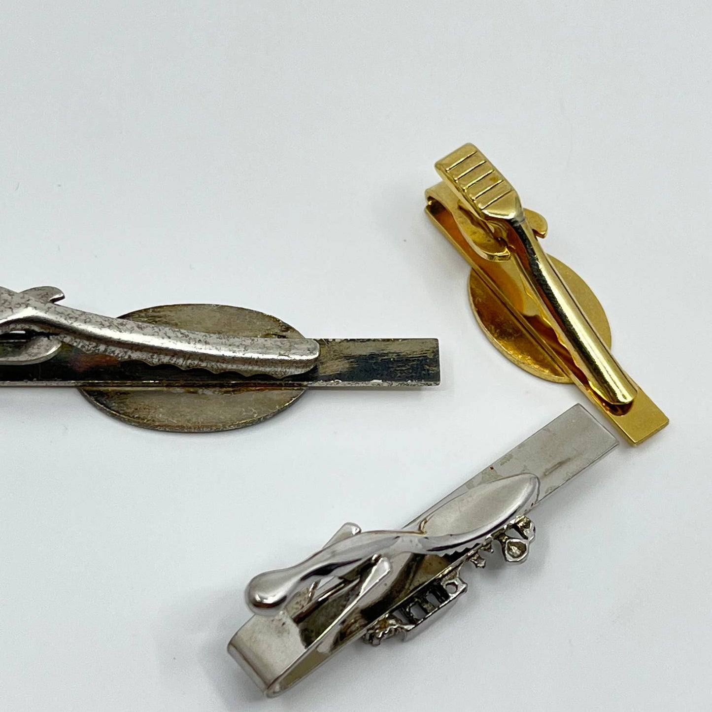 VTG MCM Railroad Train Locomotive Tie Clip Tie Pin LOT OF 3 SC3